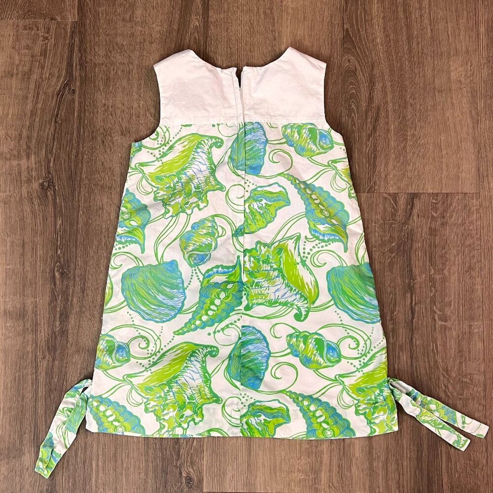 Lilly Pulitzer Jubilee Girls Seashell Green White Shift Dress Sz 4 - Picture 10 of 10